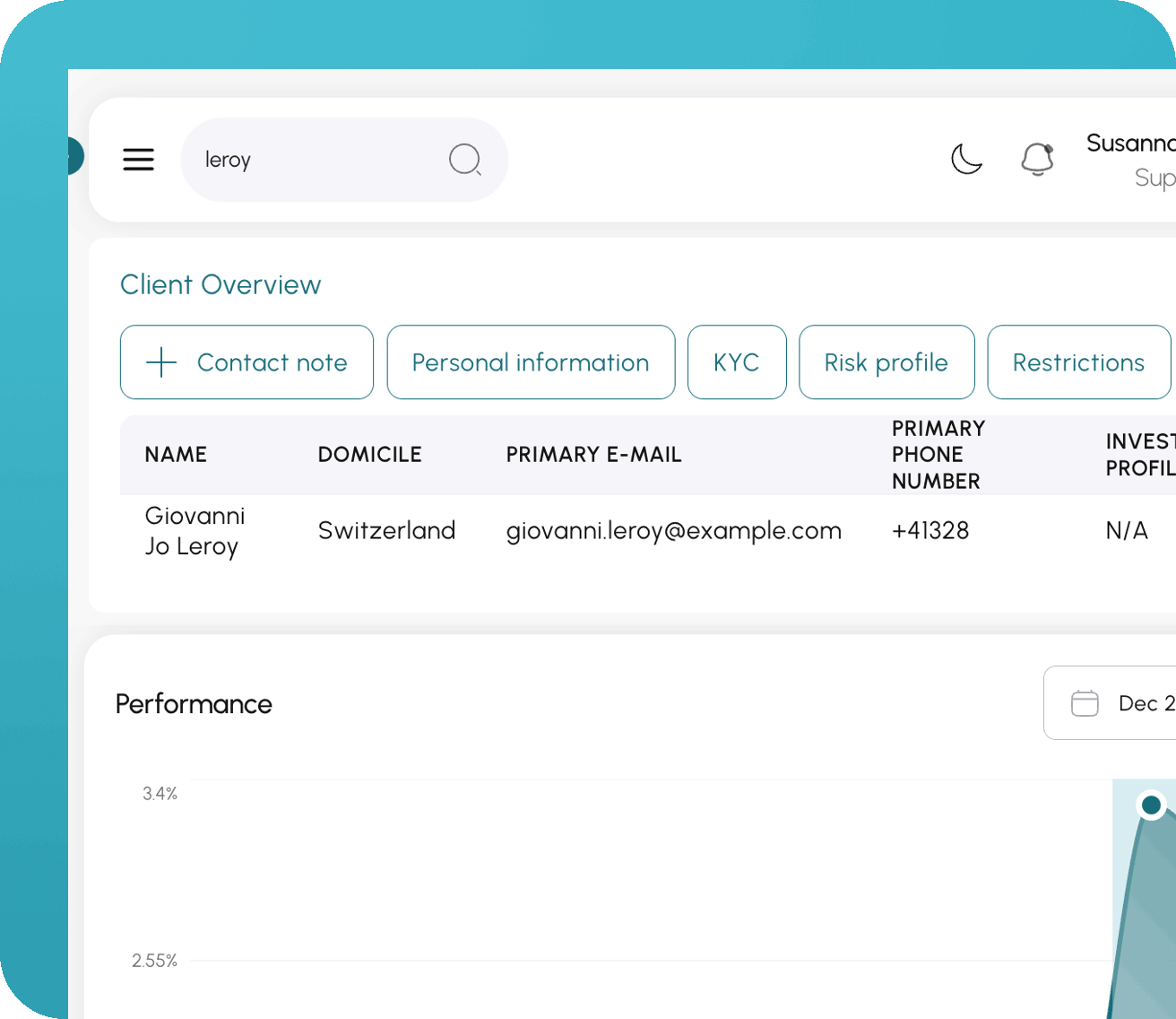 Advisor Cockpit Dashboard